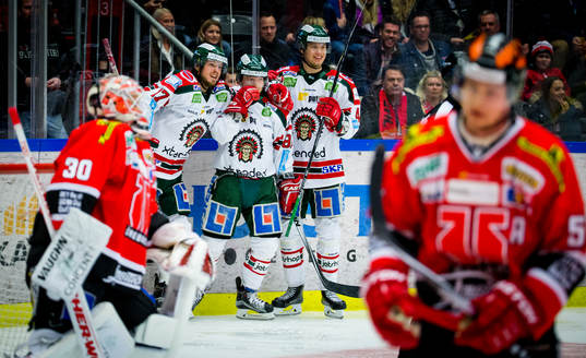 Frölundas Ryan Lasch gör 1-2 och jublar