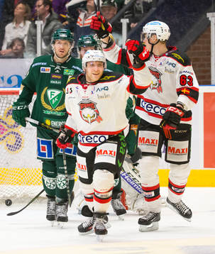 Malmö Redhawks  spelare jublar