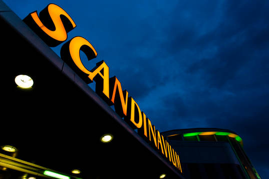 Scandinavium exteriört innan en ishockeymatch i SHL mellan
