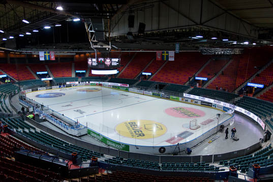 Scandinavium interiört innan en ishockeymatch i SHL mellan