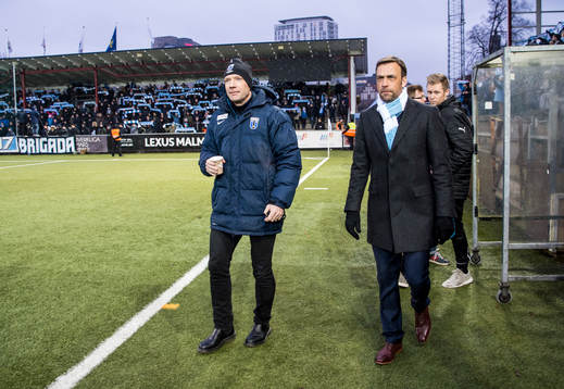 Sirius tränare Kim Bergstrand och Malmö FFs tränare