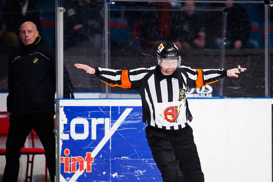 Domare David Bergman signalerar att Björklövens mål blev