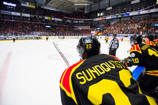 Brynäs Jörgen Sundqvist förjer speler från båset