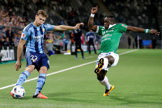 Djurgårdens Jesper Karlström och Ljungskiles Ahmed
