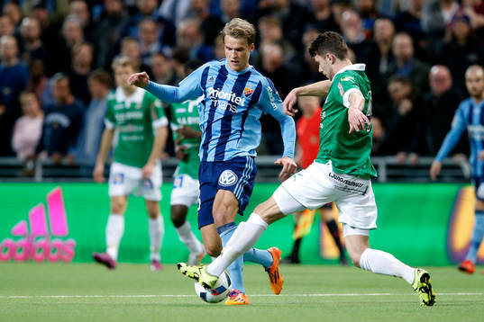 Djurgårdens Sebastian Andersson och Ljungskiles Mattias