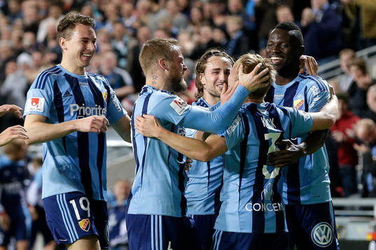 Djurgårdens spelare jublar