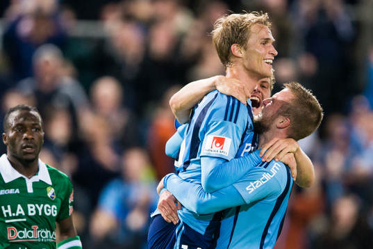 Djurgårdens Sebastian Andersson jublar
