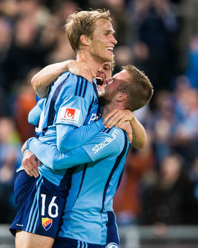 Djurgårdens Sebastian Andersson jublar