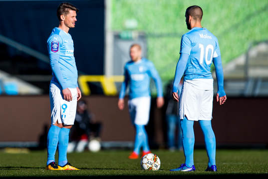 Malmö FFs Markus Rosenberg och Guillermo Molins deppar