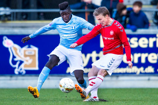 Malmö FFs Pa Konate och Ålborgs Patrick Kristensen