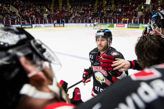 Malmö Redhawks Joey Tenute jublar