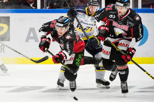 Malmö Redhawks Fredrik Händemark och Mathias Tjärnqvist