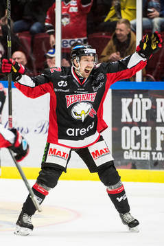 Malmö Redhawks Erik Andersson jublar