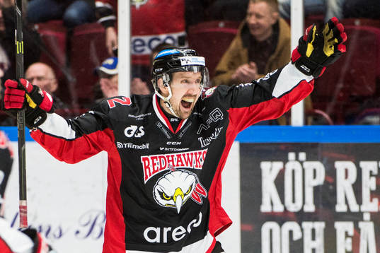 Malmö Redhawks Erik Andersson jublar