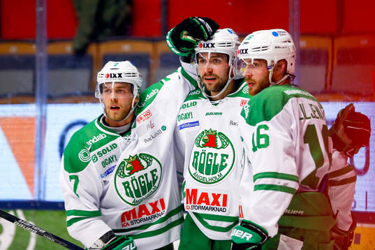 Rögles Patrik Cehlin, Ludvig Rensfeldt och Christopher