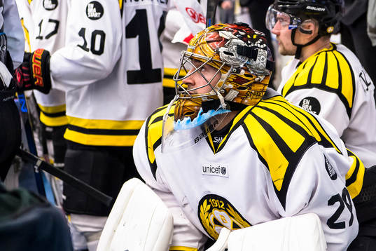 Brynäs målvakt Bernhard Starkbaum deppar