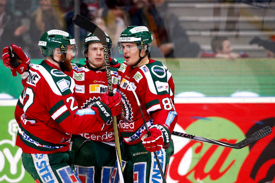 Frölundas Robin Figren, Ryan Lasch och Andreas Johnson