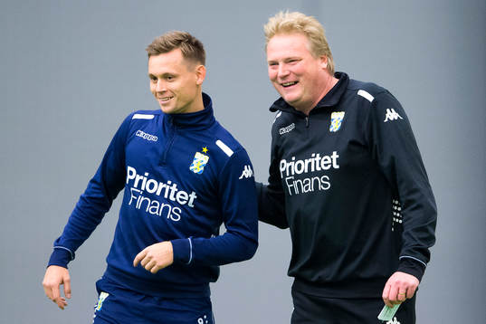 IFK Göteborgs Sören Rieks och tränare Jörgen Lennartsson