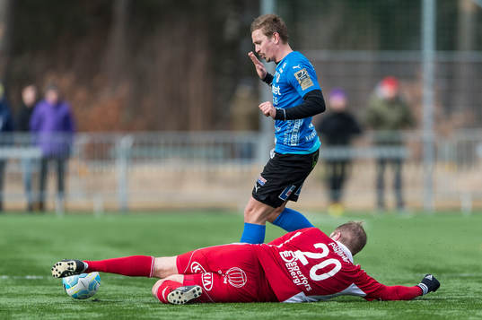 Degerfors Christoffer Wiktorsson och Halmstads Fredrik