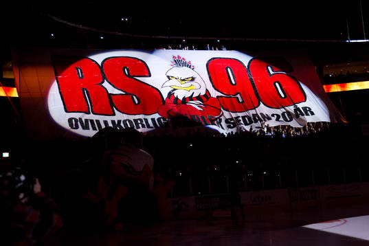 Malmö Redhawks banderoll "RS 96"