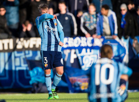 Djurgårdens Elliot Käck reagerar