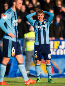Djurgårdens Elliot Käck reagerar