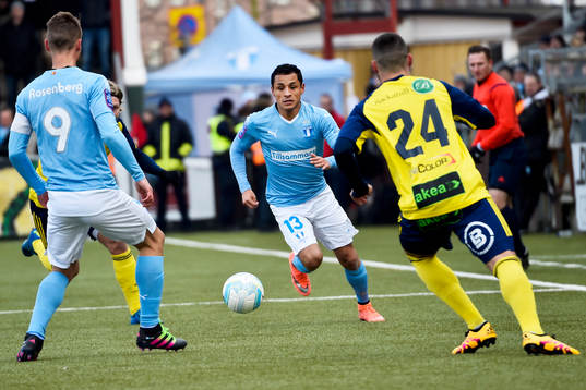 Malmö FFs Markus Rosenberg och Yoshimar Yotún och