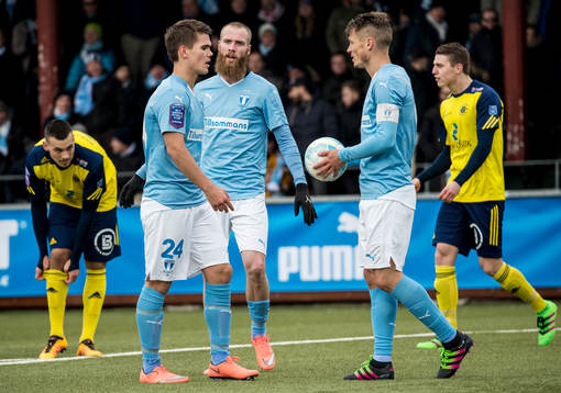 Malmö FFs Vidar Örn Kjartansson, Jo Inge Berget, Markus