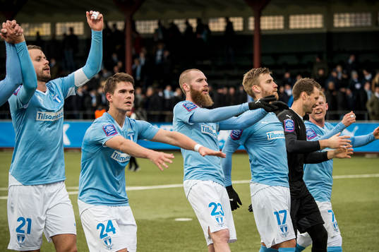 Malmö FFs Kári Árnason, Vidar Örn Kjartansson, Jo Inge