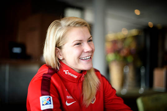 Norges Ada Hegerberg blir intervjuad