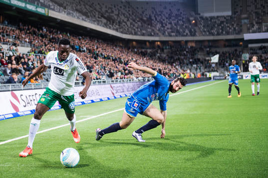 Hammarbys Amadaiya Rennie och Ljungskiles Allan Mohideen