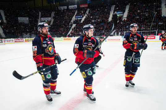 Djurgårdens Mikael Ahlén, Alexander Falk och Daniel Brodin