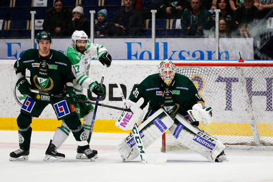 Rögles Taylor Matson mot Färjestads Niclas Arell och
