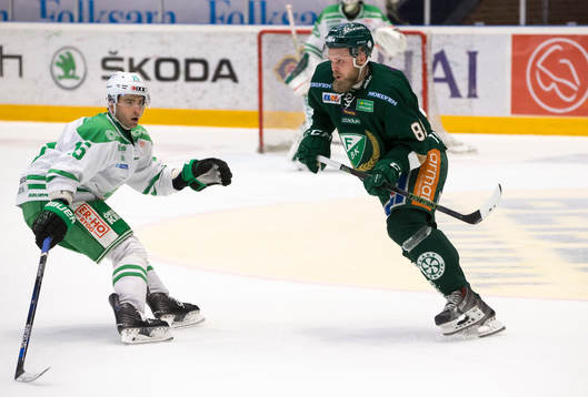 Rögles Dominik Granak och Färjestads Antti Tyrväinen