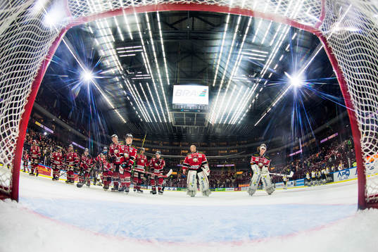 Malmö Redhawks spelare jublar