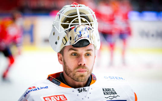 Karlskronas målvakt Tim Sandberg gör sin första matchen