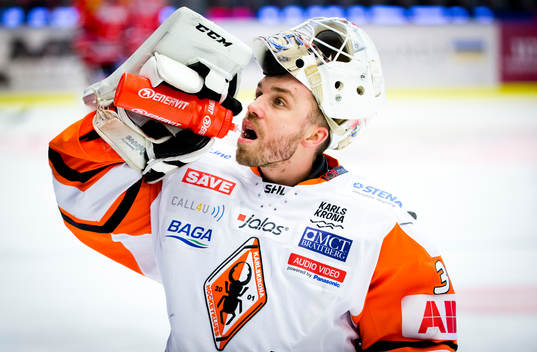 Karlskronas målvakt Tim Sandberg gör sin första matchen