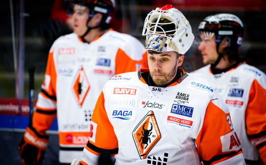 Karlskronas målvakt Tim Sandberg gör sin första matchen