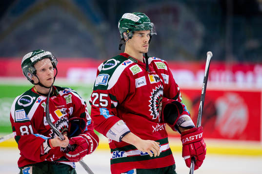 Frölundas Ryan Lasch och Oliver Lauridsen  deppar