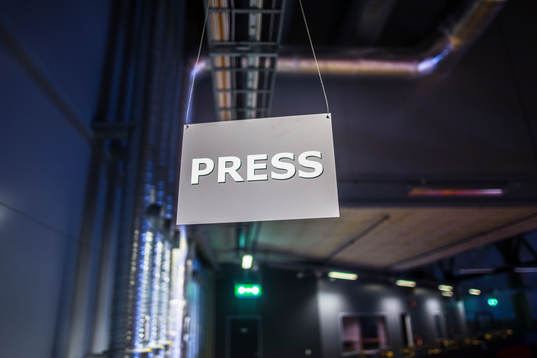 Pressavdelningen inne på Gavlerinken Arena före