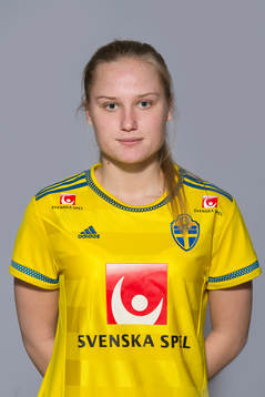Minda Forsblom som spelar i F16 landslaget