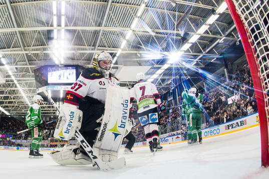 Malmö Redhawks målvakt Jonas Gunnarsson deppar