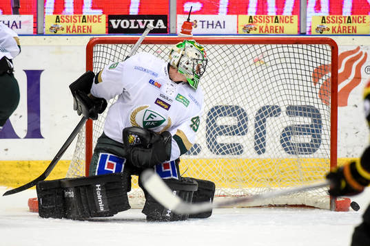 Färjestads målvakt Justin Pogge