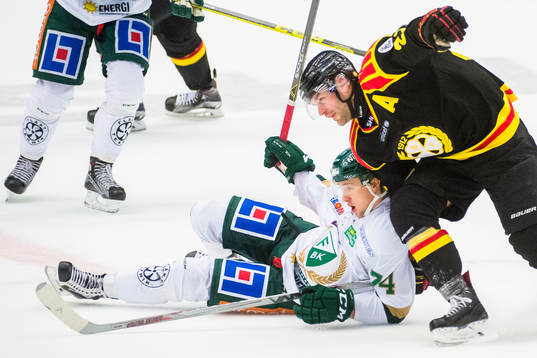 Färjestads Rasmus Asplund och Brynäs Jörgen Sundqvist