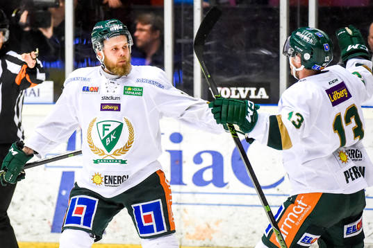 Färjestads Antti Tyrväinen jublar