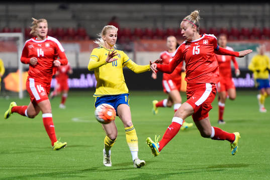 Sveriges Sofia Jakobsson och Schweiz Caroline Abbé