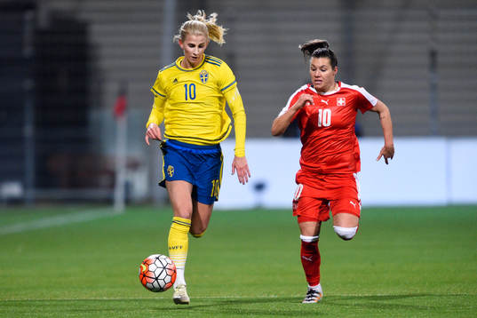 Sveriges Sofia Jakobsson och Schweiz Ramona Bachmann