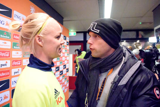 Sveriges Caroline Seger och Anders Svensson