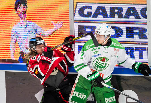 Malmö Redhawks Jens Olsson och Rögles Patrik Cehlin