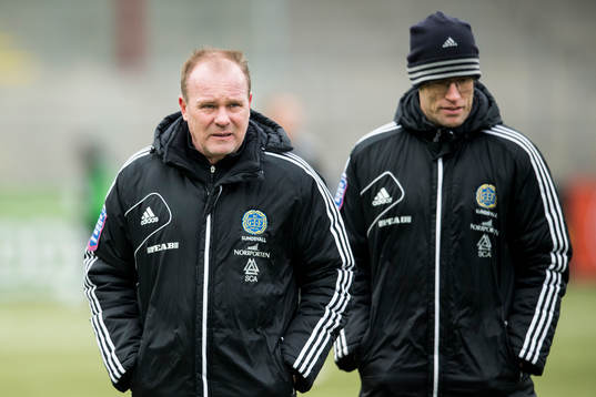 Sundsvalls tränare Roger Franzén och tränare Joel